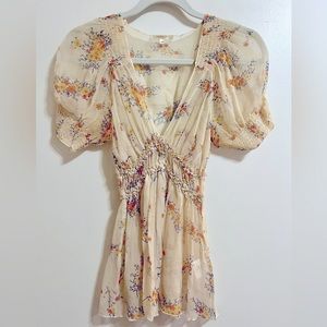Matty M Floral Printed Blouse Size XS 100% Silk
